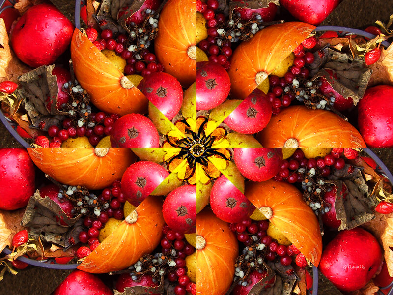 Autumn Fruit Arrangement — Red