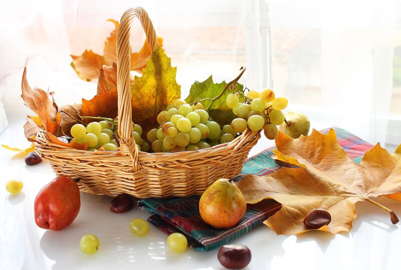 Autumn fruit basket