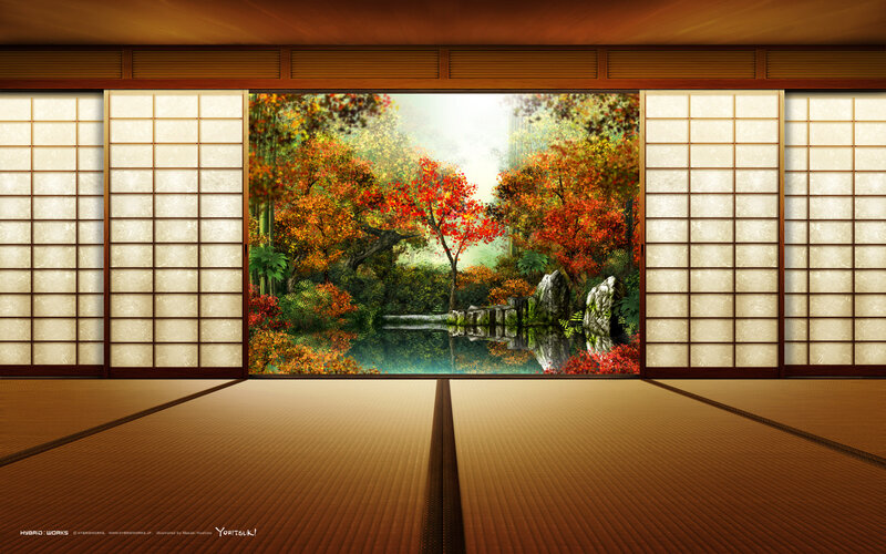 Autumn Garden Painting — Brown