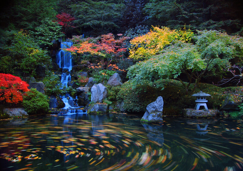 Autumn Garden Waterfall