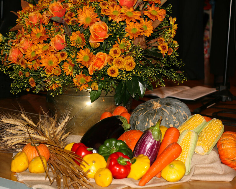 Autumn Harvest Arrangement — Orange, Festive