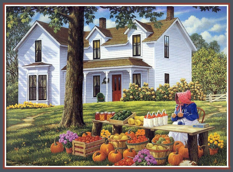 Autumn harvest at a farmhouse