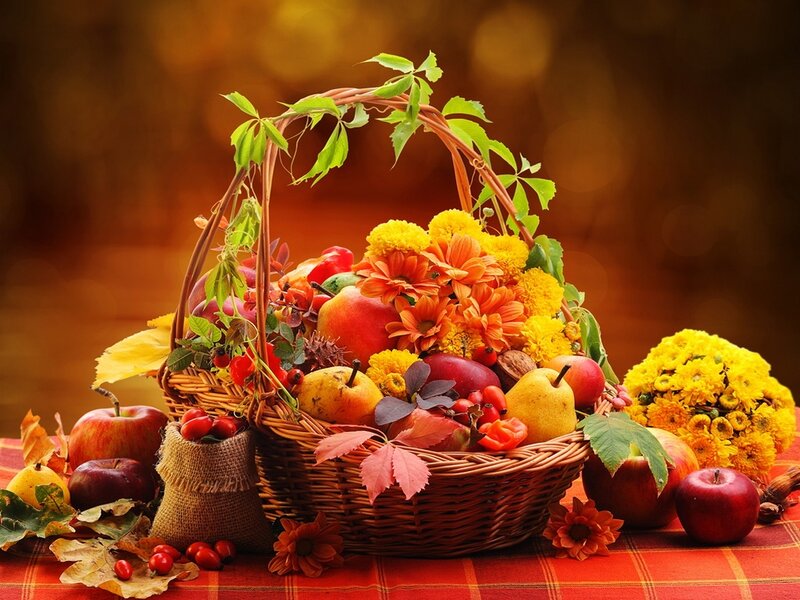 Autumn Harvest Basket — Orange, Warm