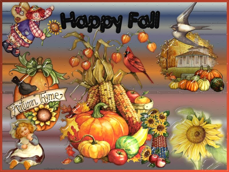 Autumn Harvest Collage — Orange