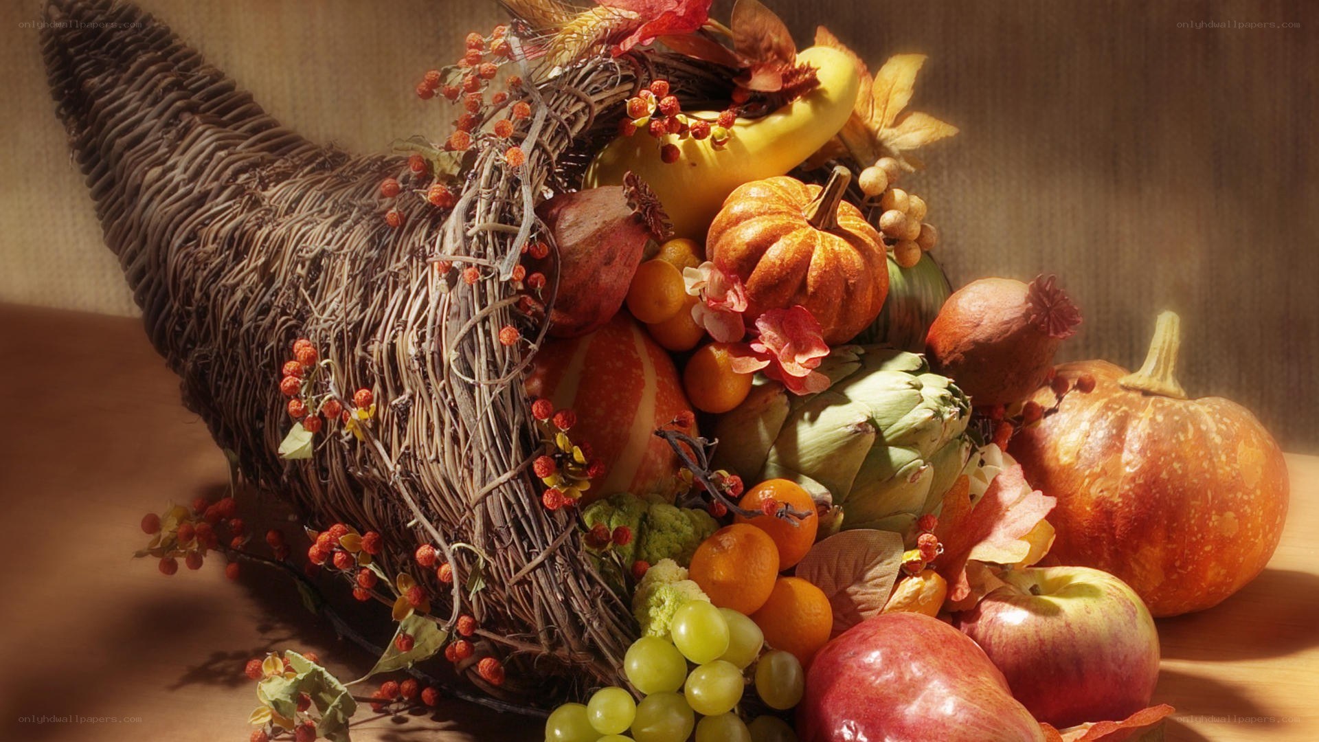 Autumn harvest cornucopia