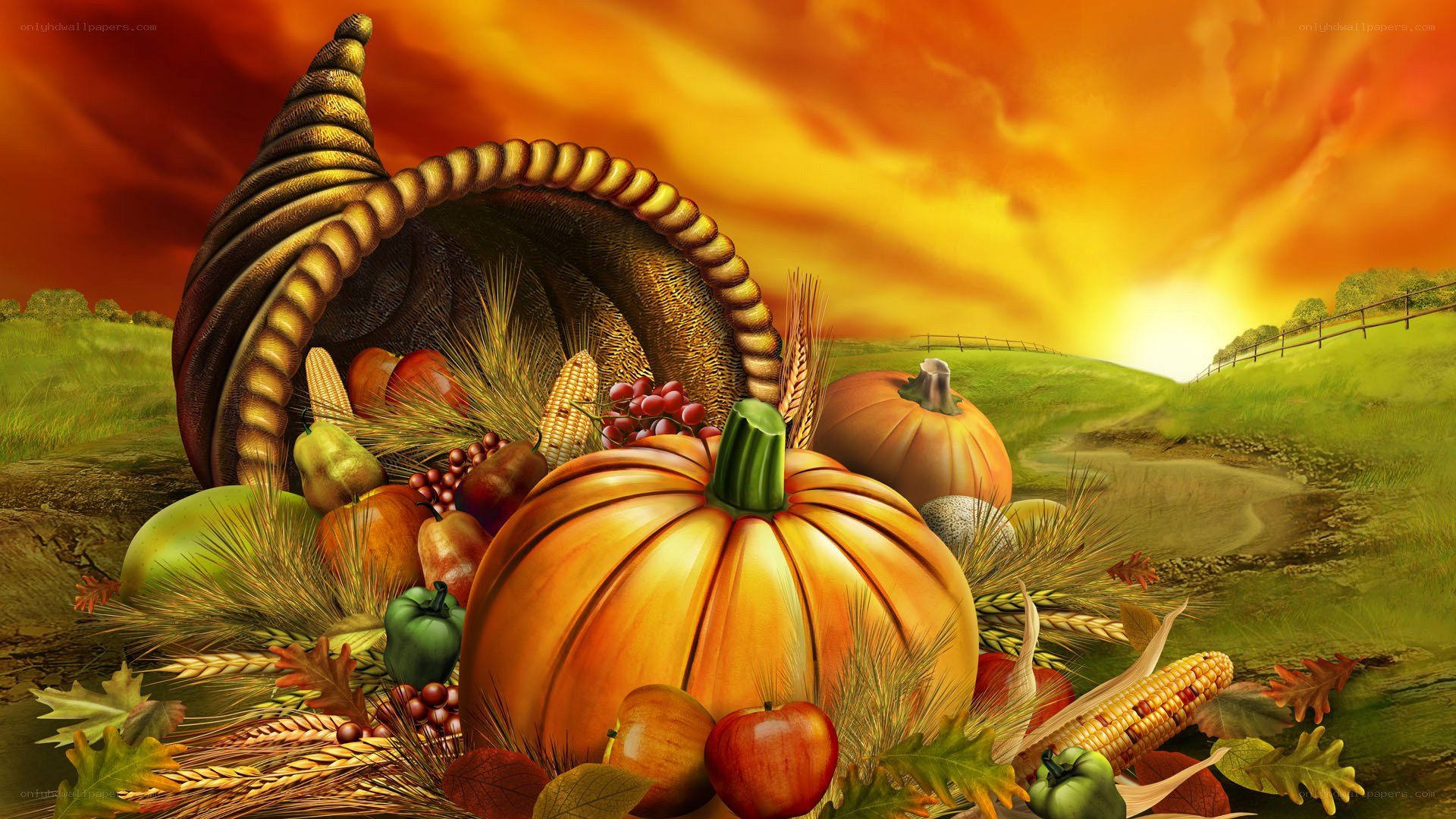 Autumn harvest cornucopia