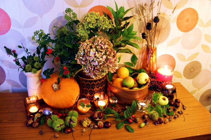 Autumn Harvest Display — Orange, Cozy