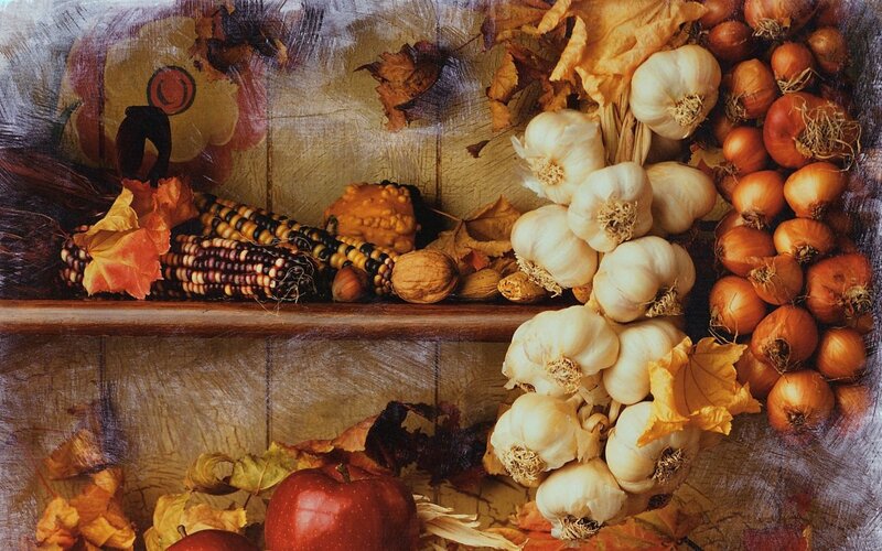 Autumn Harvest Still Life — Brown