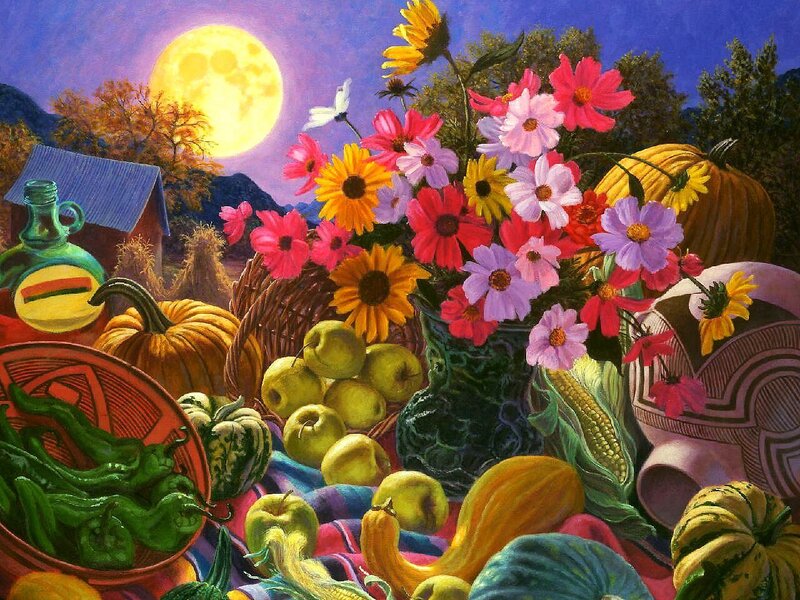 Autumn Harvest Still Life — Yellow