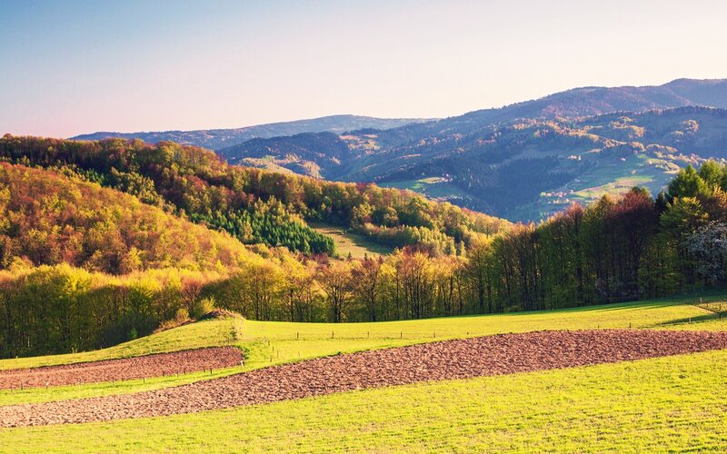 Autumn hills and fields