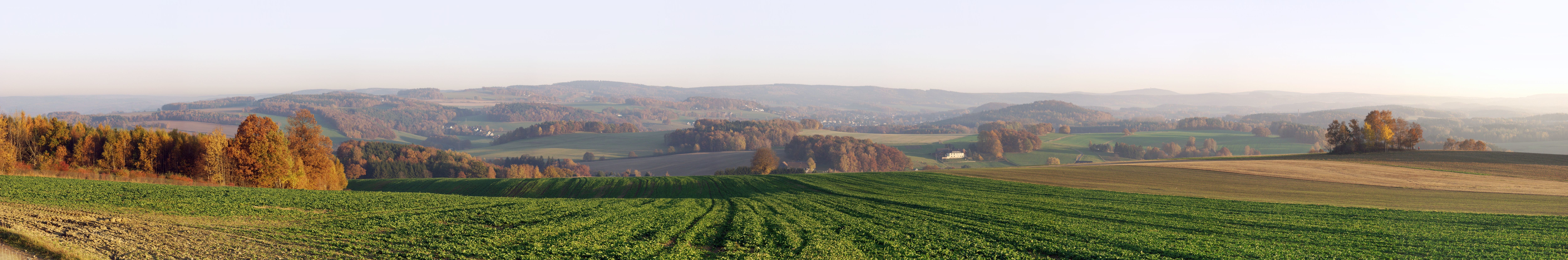 Autumn hills and fields