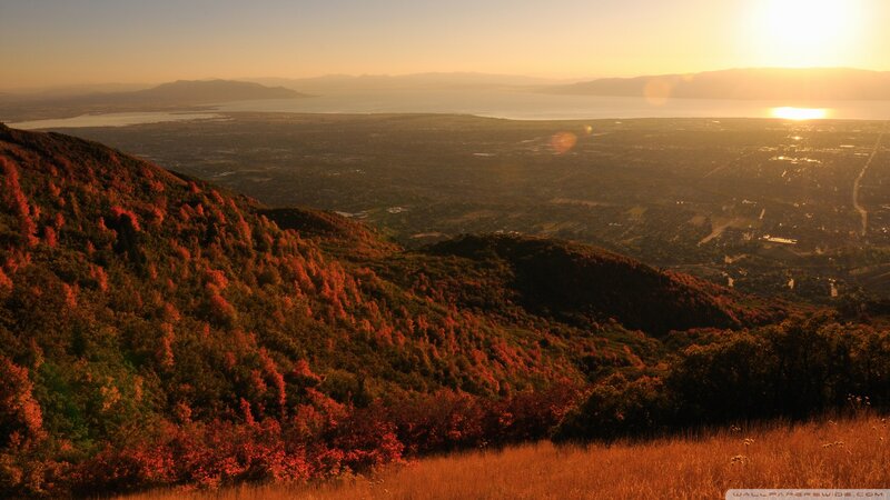 Autumn Hills at Sunset — Orange, Serene