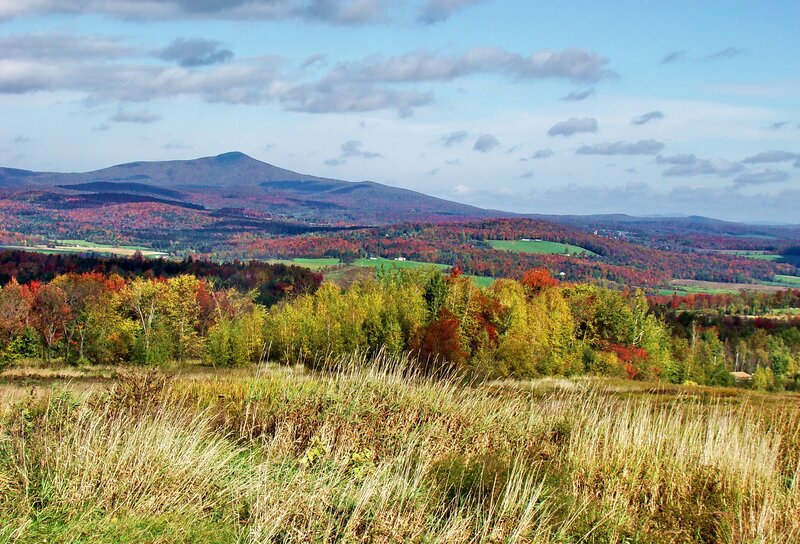 Autumn hills with colorful foliage