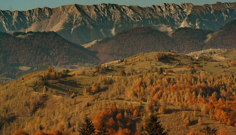 Autumn Hills with Mountains
