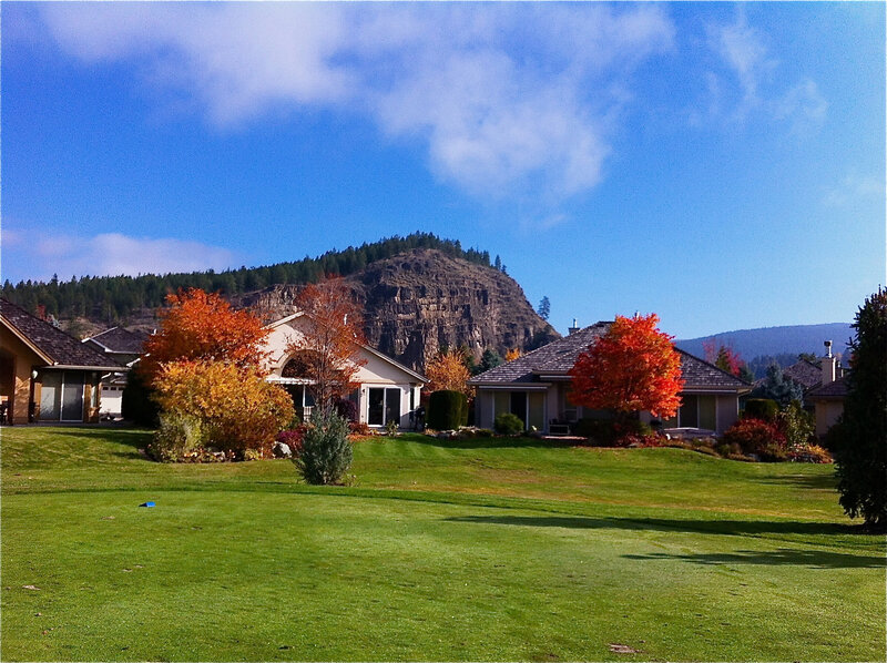 Autumn Houses with Mountain