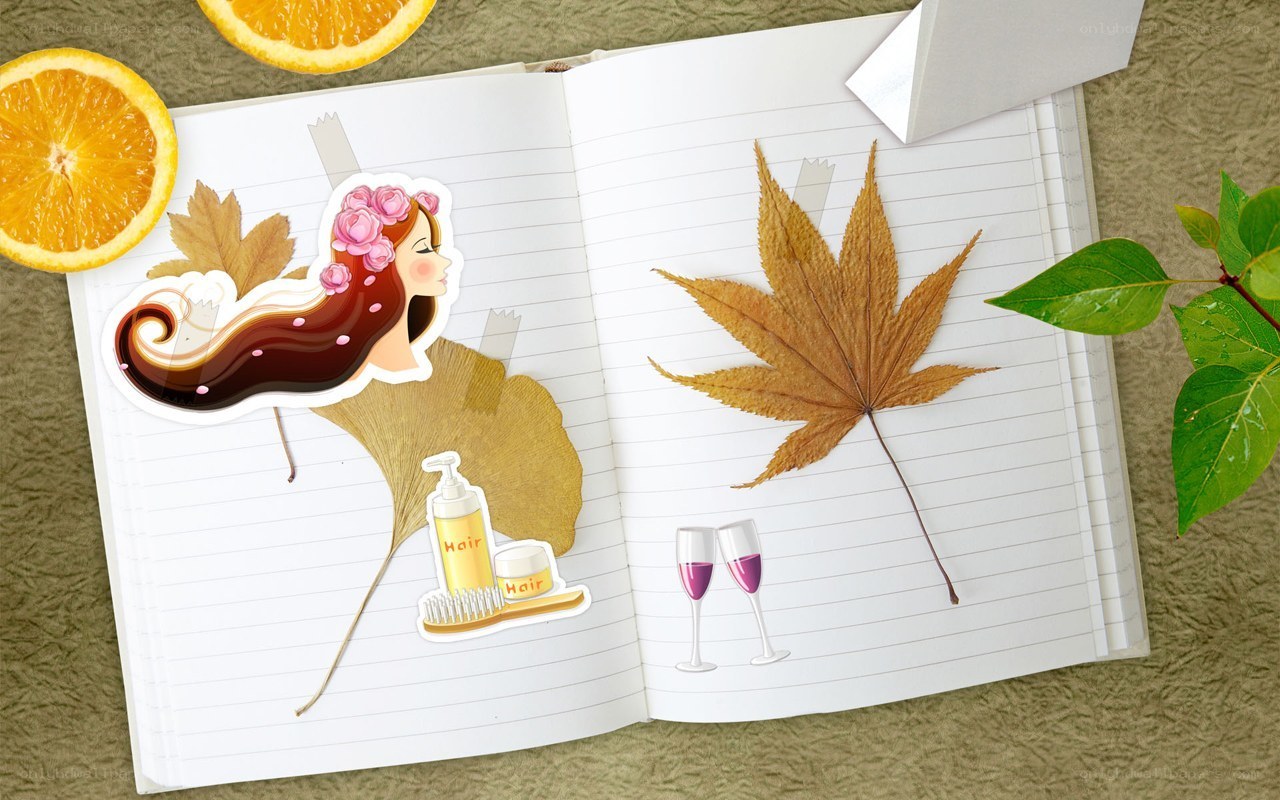 autumn journal with stickers