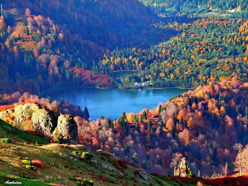 Autumn Lake in Mountains