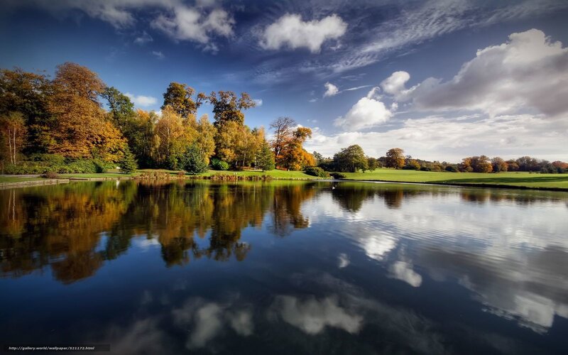 Autumn lake landscape