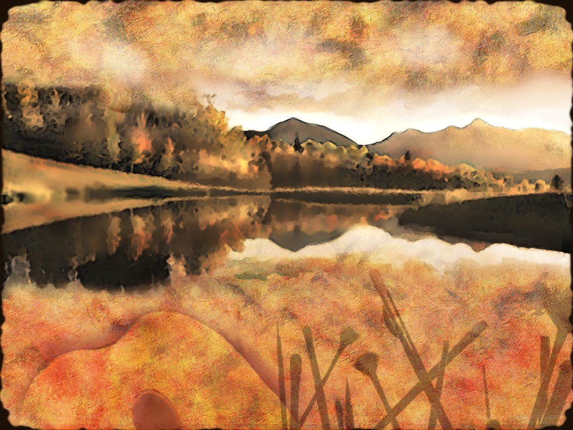 Autumn lake landscape