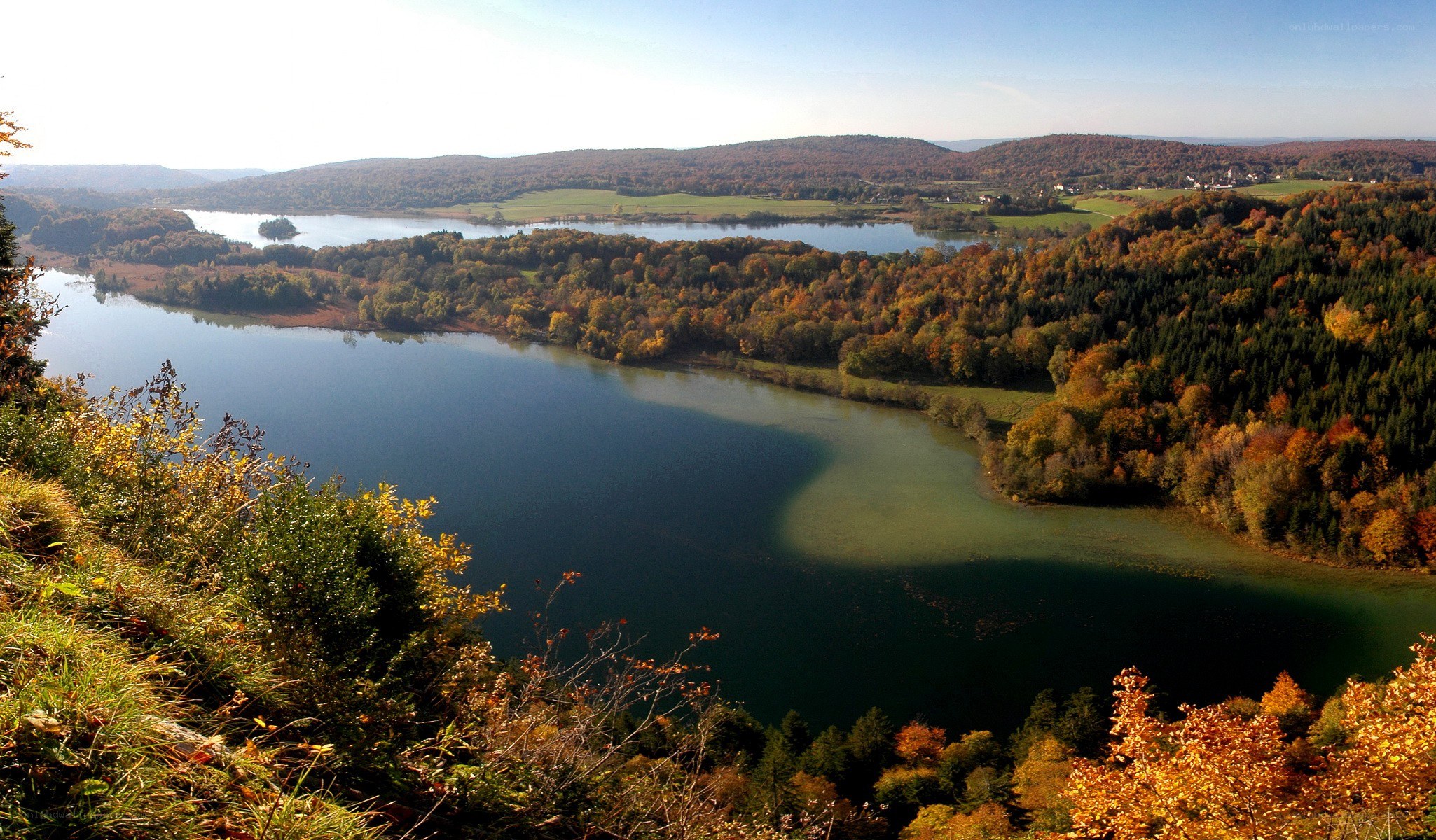 Autumn lake landscape