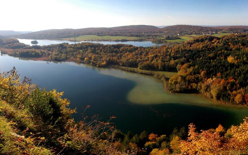 Autumn lake landscape
