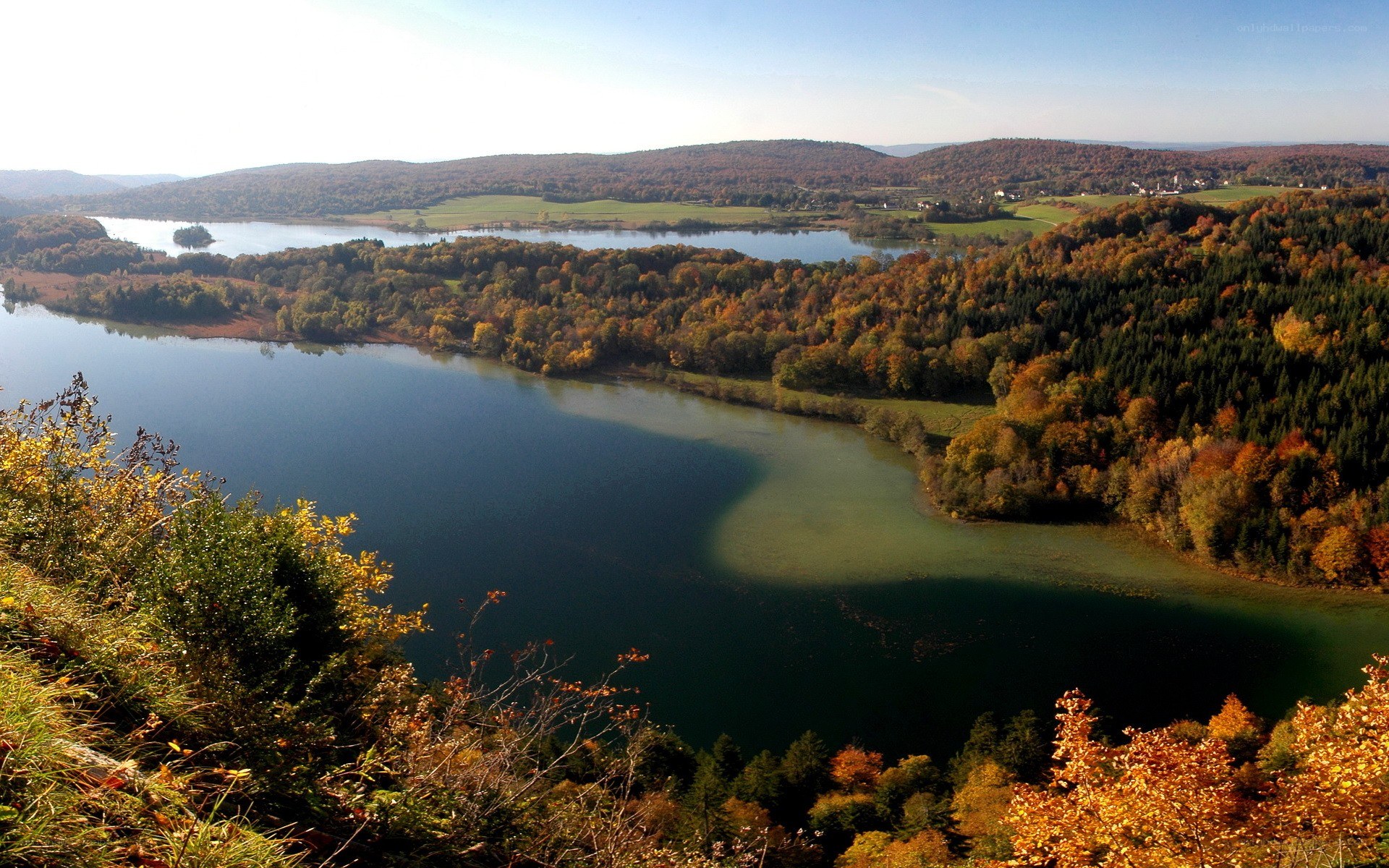 Autumn lake landscape