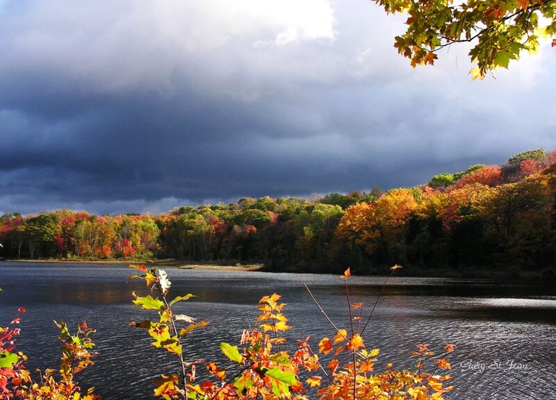 Autumn Lake Landscape — Orange, Dramatic