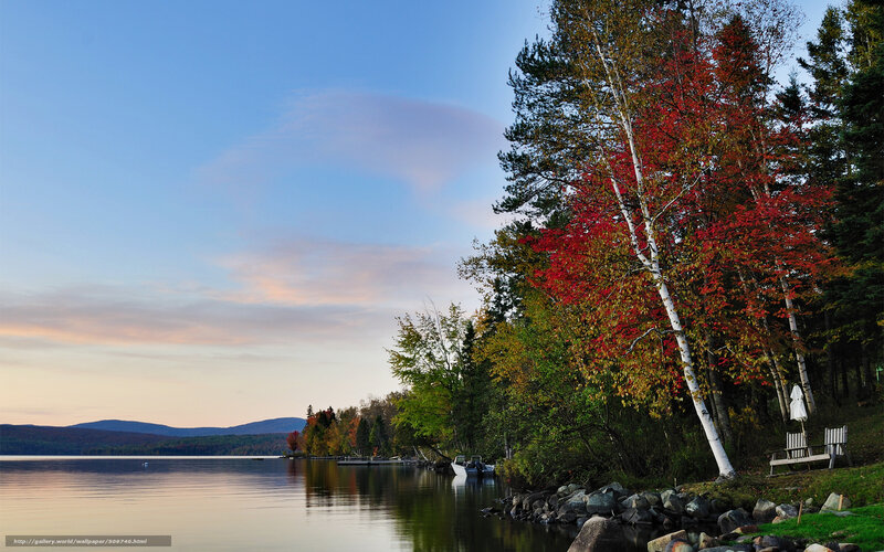 Autumn lake with colorful trees