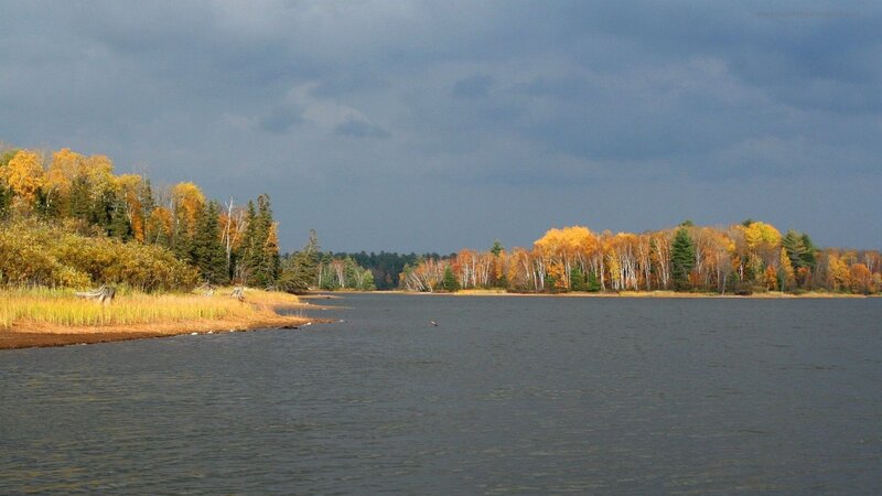 Autumn lake with colorful trees