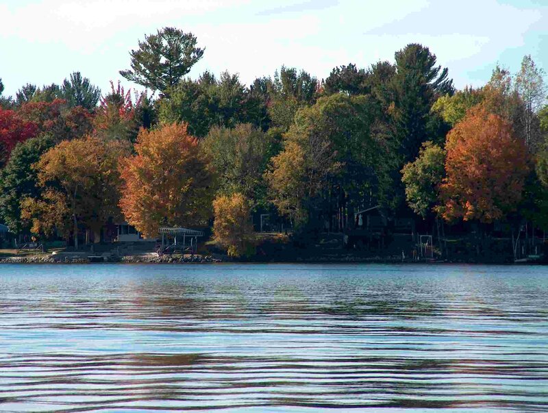 Autumn lake with colorful trees