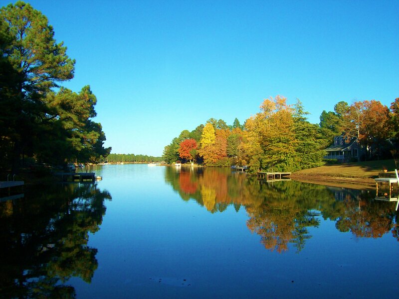 Autumn Lake with Docks