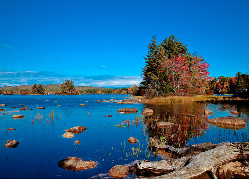 Autumn Lake with Rocks