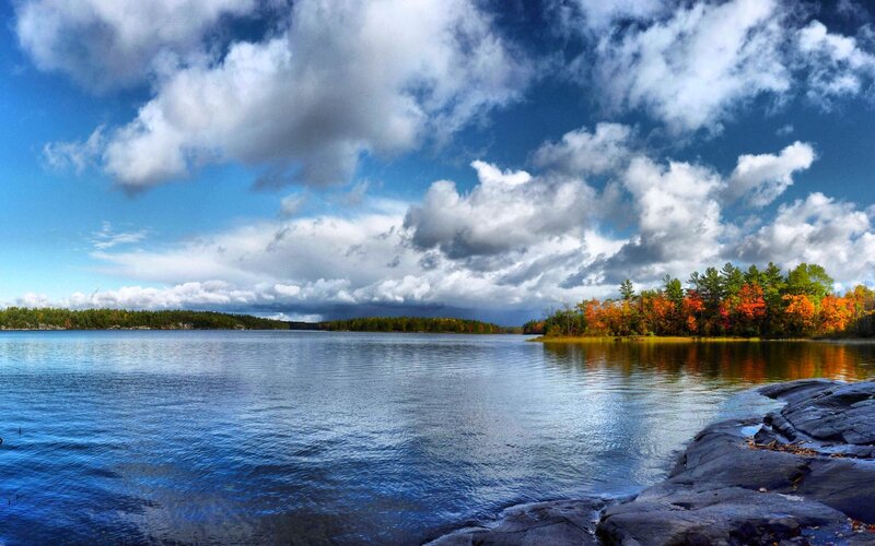 Autumn Lake with Trees