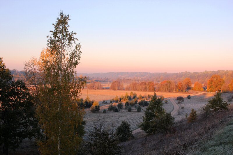 Autumn Landscape at Sunrise — Orange