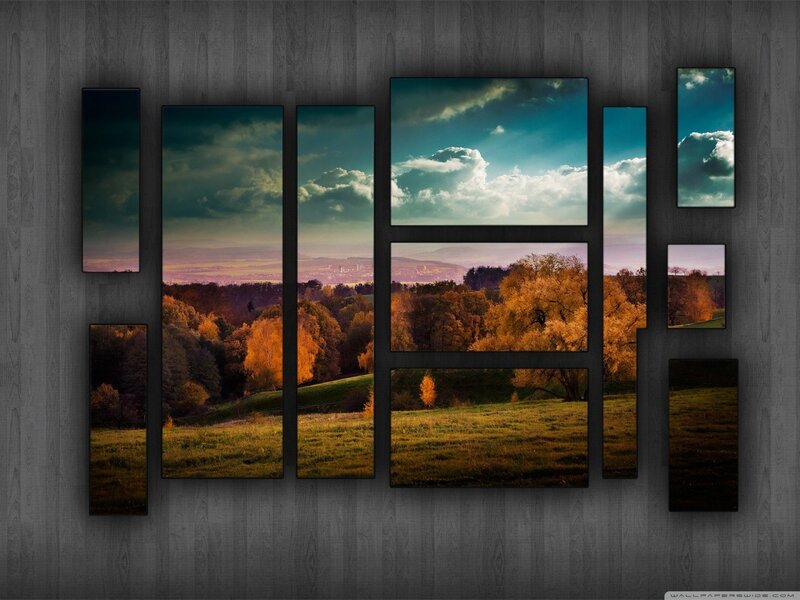 Autumn landscape collage