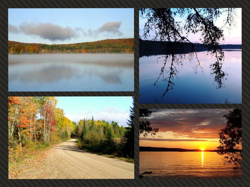Autumn Landscape Collage — Blue