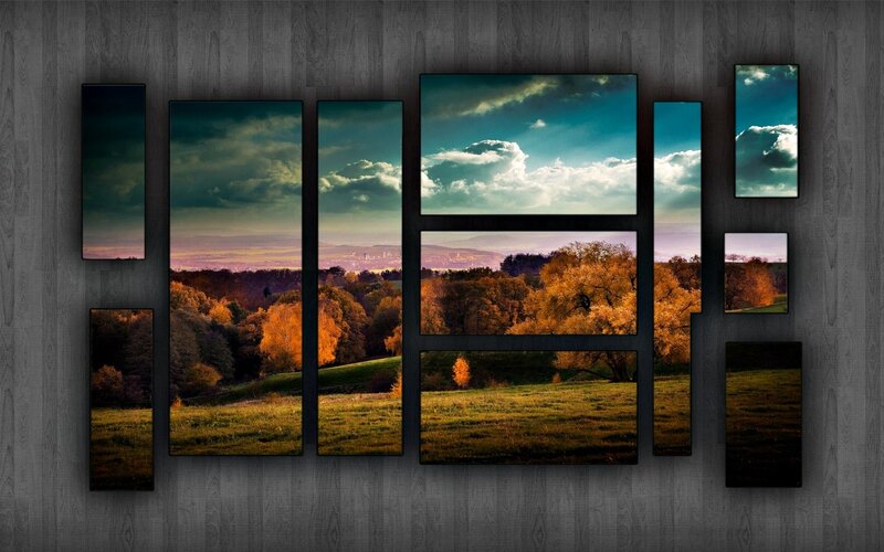 Autumn Landscape Collage — Green, Serene