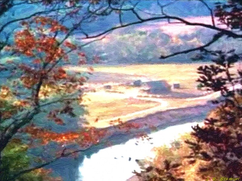 Autumn Landscape View — Blue