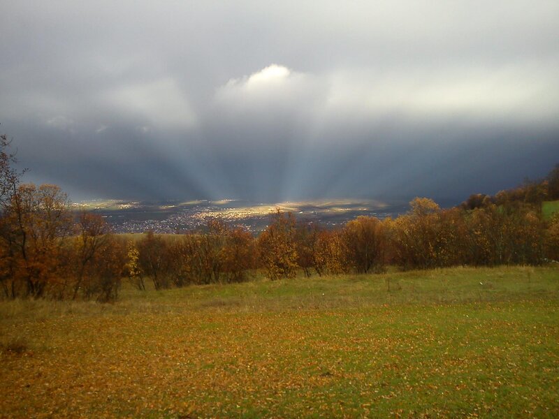 Autumn Landscape with City