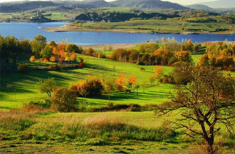 Autumn landscape with lake