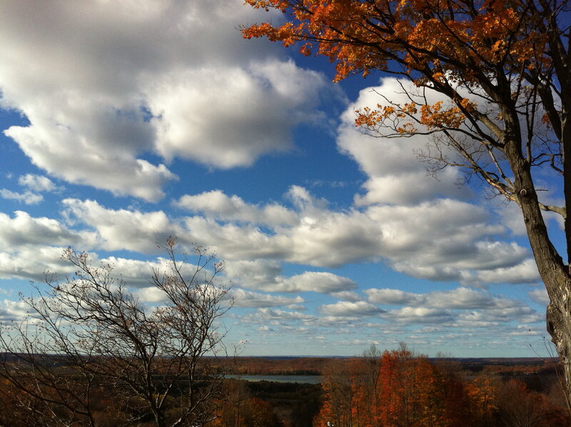 Autumn Landscape with Lake — Blue