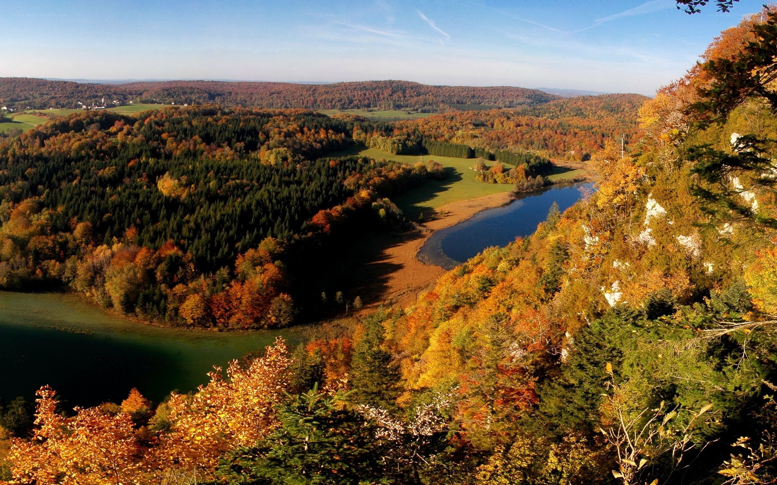 Autumn landscape with lake