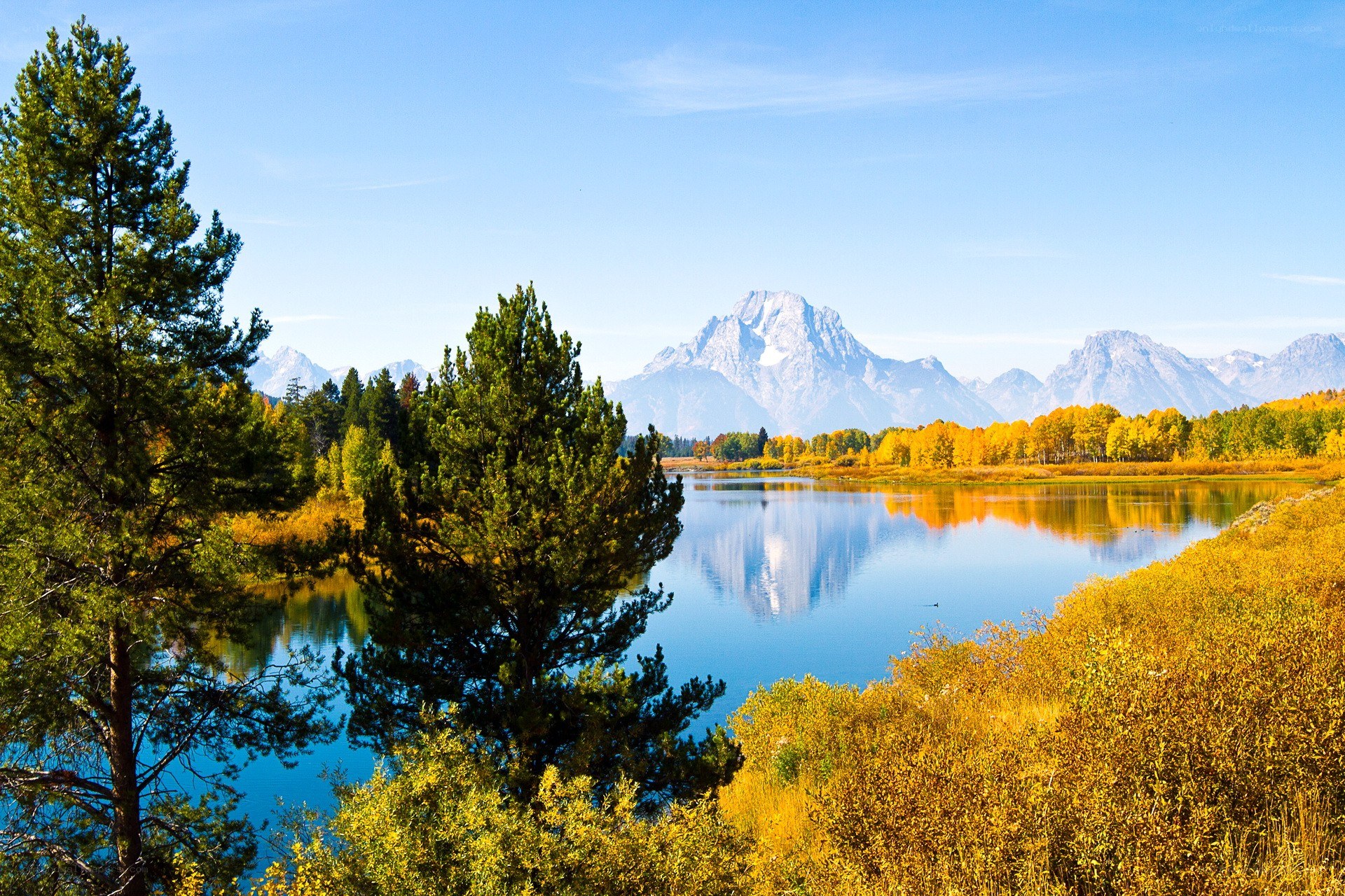 Autumn landscape with mountains