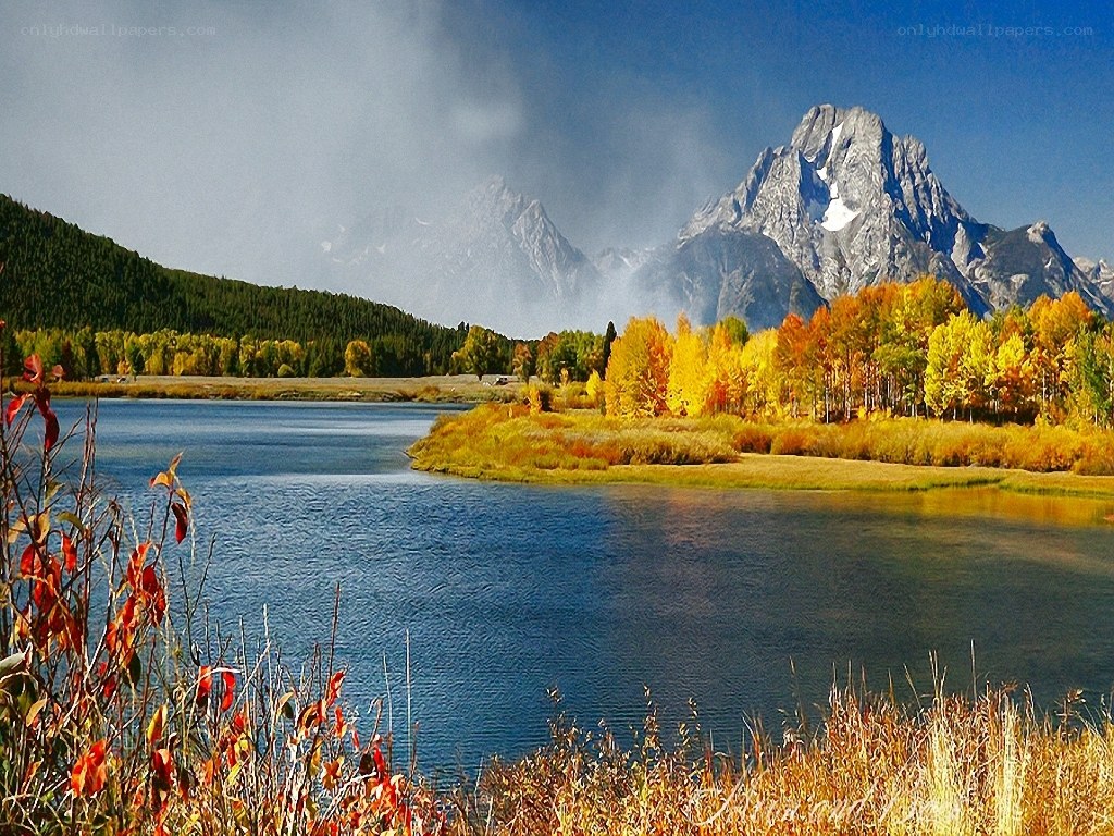 Autumn landscape with mountains