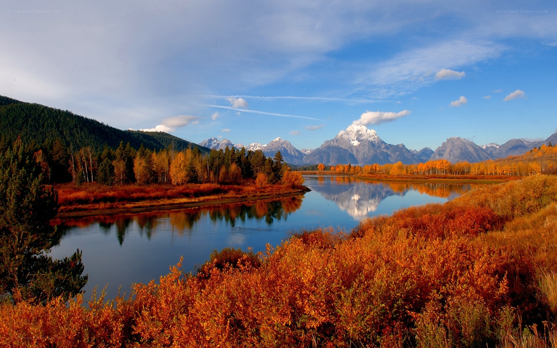 Autumn landscape with mountains