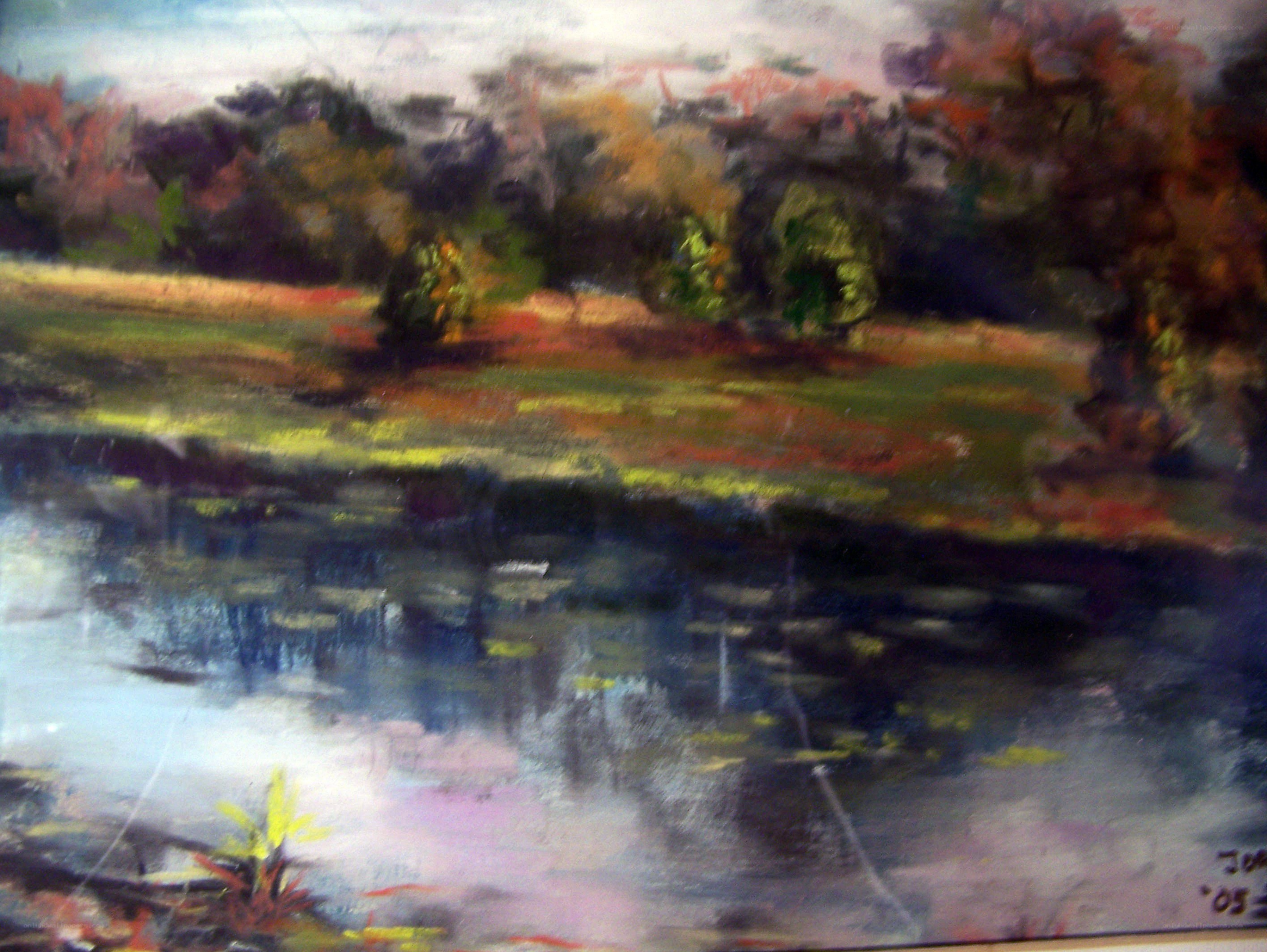 Autumn landscape with pond
