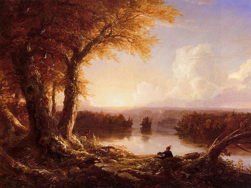 Autumn landscape with river
