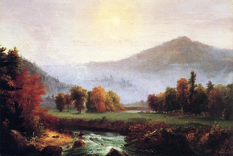 Autumn landscape with river