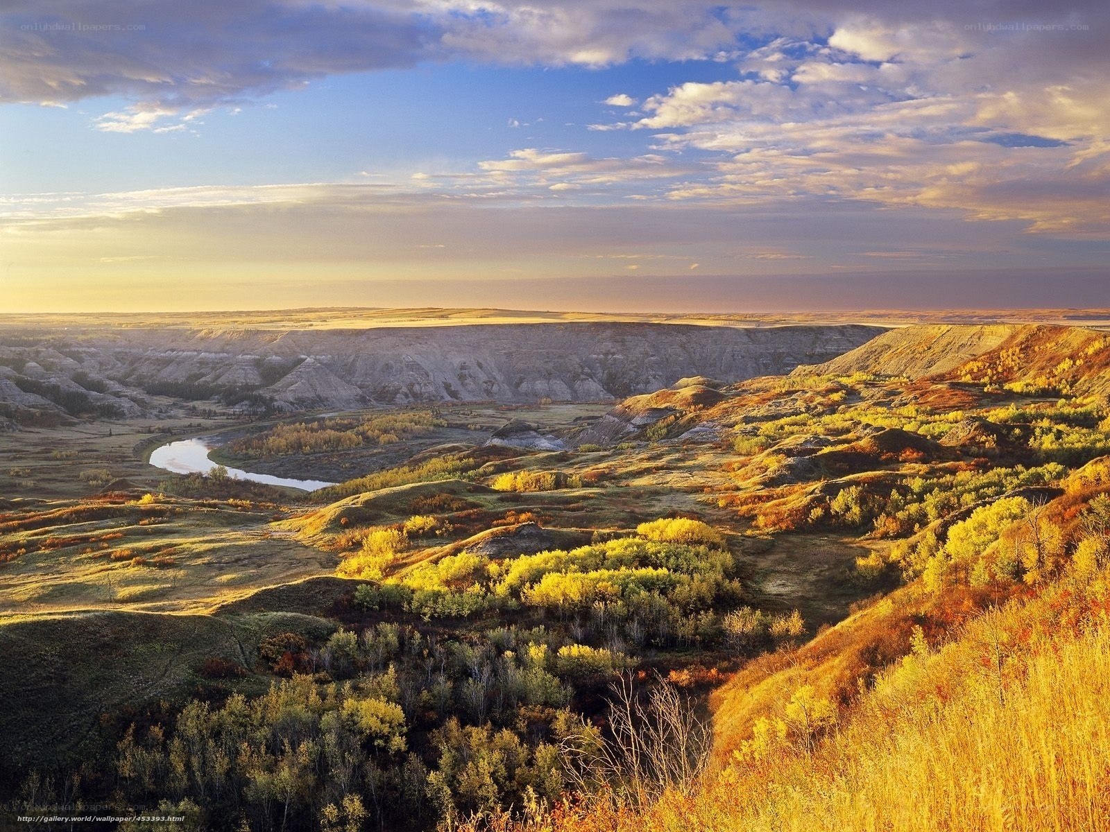 Autumn landscape with river