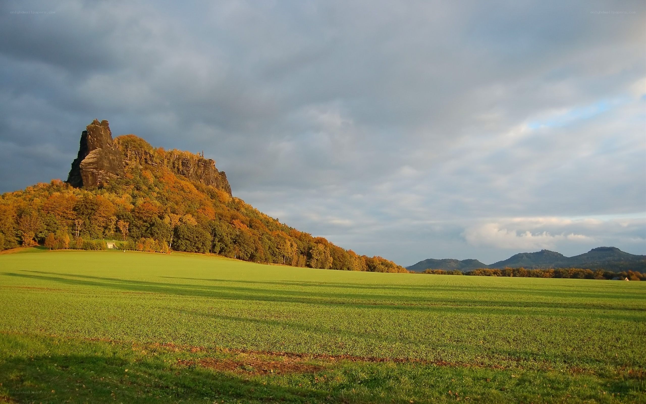 Autumn landscape with rock formation